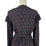 & Other Stories & Other Stories Paris Atelier Black Red Print Wrap Frill Long Sleeve Dress SZ 4 Photo 10