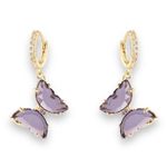 Purple Butterfly Dangle Drop Earrings for Women Photo 0