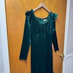 NEW Ivy City Co. Cleopatra Flare Long Sleeve Midi Dress Velvet Green Medium M Photo 5