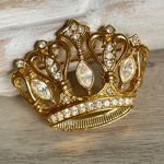 Vintage KJL for AVON Gold Tone Crown Brooch Pin Photo 0