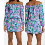Lilly Pulitzer  Lana Skort Romper Dress Maldives Green Turtle Wave Size Large Photo 1