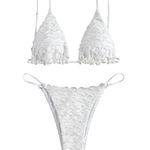 White Textured Bikini Set Medium NWOT Photo 0