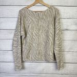 Abercrombie & Fitch ABERCROMBIE & FITCH Zebra Print Sweater Women Size Small Animal Scoop Neck Photo 3