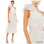 Mac Duggal NWT  ROSETTE ONE SHOULDER TEA LENGTH DRESS Photo 1