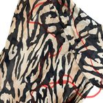 Fleur du Mal Black Tiger print Silk chiffon Wrap Blouse Animal Print HEAVY FLAW Brown Size XS Photo 6