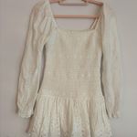 Love Shack Fancy  white lace long sleeve mini dress Photo 0