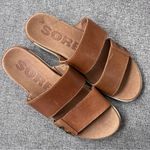 Sorel  Torpeda Slide II Flat Slip On Slide Sandals Leather Size 6 Photo 1