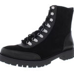 Lucky Brand  Iliana Black Suede Wool Lace Up Hiker Combat Boots Photo 0