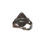 None Vintage Gothic Sliver Tone Yellow Oval-Shaped Stone Ring Size 7 Photo 2