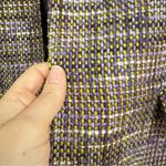 Chico's Purple Green Tweed Plaid Blazer Jacket Womens L Preppy Longline Fall Photo 6