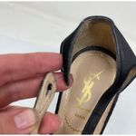 Saint Laurent Yves  Vintage black satin platform ultra high heels size 39.5 Photo 2