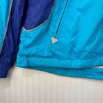 Adidas Blue Windbreaker Rain Slicker Running Jacket Size Medium Sporty Athletic Photo 5