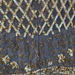 Mac Duggal NWOT  4908 High Neck Sleeveless Beaded Fringe Fitted Gown Platin Photo 10