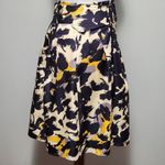 The Limited  purple yellow abstract belted satin skirt size small Photo 2
