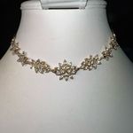 Gold Tone and Crystal Velvet Ribbon Tie Choker Photo 0