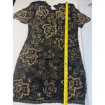 Black Tie Beaded Dress Size 10 Gold Flowers Vintage Cocktail‎ Party Photo 10