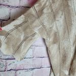 POL  CAMEL CREAM MARBLED TEXTURED CROSS BACK OPEN TEXTURED KNIT DROP SHOULDER TOP Photo 2