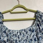 Bardot  Blue Floral Cropped Off The Shoulder Top Sz 6 NWT Photo 6