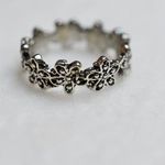 Source Unknown Trendy Cottagecore Fairy Casual Flower Silver Tone Metal Alloy Size 7 NWOT Ring Photo 1