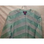 JDS COLLECTION Green Leather Chevron Pattern Jacket Photo 12