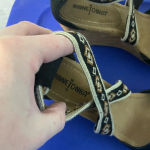 Minnetonka  Drew Black Leather Cork Wedge‎ Heeled Platform Sandals Size 9 Photo 3