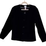 Chico's Blazer Black Jacket Casual XL Blazer Button Front Crew Neck Photo 1