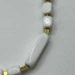 Trifari VINTAGE  White Gold Rectangle‎ Square Bead Rope Necklace Photo 2