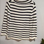 Chico's Black and White Striped Cowl Neck Sweater Photo 4