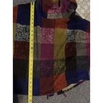 Ariella Sweater Multicolor Check~Lace Up Back~Cowl Neck Artsy Colorful Medium Photo 4