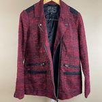 Lucky Brand Women’s Small Slouchy Long Moto Tweed Knit Zip Jacket Biker Modern Photo 3