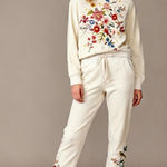Johnny Was NWOT Embroidered Floral Sweat Suit 2Pcs Set Sweatshirt Tracksuit Pants Photo 0