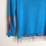 Just Be Just B glitzy sequin pineapple and flower button up cardigan sweater size medium Photo 9