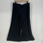 Nike  Femme Rib Pants Womens XL Black Stretch Embroidered Swoosh Logo Wide Leg Photo 5