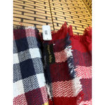 Simply Southern  Burgundy And Navy Plaid Blanket Scarf Photo 2