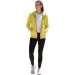 Adidas  Hoodie Womens Medium Yellow Full Zip 3-Stripes Thumbholes Sweatshirt Photo 11