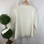 Kensie  White Long Sleeve Double Layer Mesh Top L Photo 1