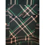 Anthropologie Maeve Plaid Faux Fur Collar Cropped Jacket Green Black Size L NWT Photo 7