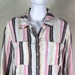 Sanctuary Linen/Rayon Mix Striped Boyfriend Shirt Photo 1
