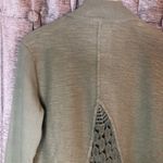 Soft Surroundings  Green Zip Up Crochet Back Panel Lightweight Jacket Size Medium Photo 8