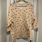 NWOT Serengeti Size 2X Mustard Stripe Red Fox Long Sleeve Crew Neck Tee Shirt Gold Photo 4