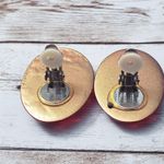Vintage Clip On Earrings Red Large Oval (One A Bit Smaller Than The Other) Photo 2