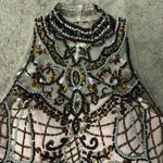 Elegant Black and Pink Embellished Top and Skirt Formal Gown Set Size 4 Photo 6