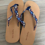 Vera Bradley NWT Womens Seashell Patterned Strap Flip Flop Sandals Size L 9-10 Photo 0