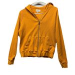 American Giant Waffle Knit Full Zip Hoodie Womens Medium USA Made Yellow Heavy Photo 0