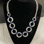 Vera Bradley Silver & Navy Statement Necklace Photo 0