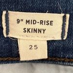 Madewell 9" Mid-Rise Skinny Jeans Blue Wash Denim Eco Edition Distressed Size 25 Photo 5