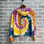 Daydreamer  Rainbow Spiral Tie Dye Crop Sweatshirt Hoodie Size Medium Photo 5