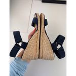 Ralph Lauren Lauren  Navy Blue Canvas Espadrille Wedge Sandals Women Size 6.5 Photo 6
