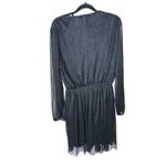 Vestique  Sparkle NYE Shimmer Long Sleeve Mini Dress Medium Black Glam Cocktail Photo 3