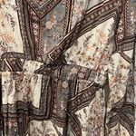 Elegant Patterned Long Sleeve Dress by Miss u Size M Brown Size M Photo 2